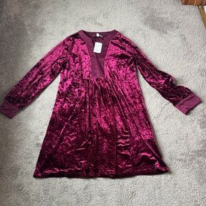 Luukse Burgundy Velour Dress SIZE L